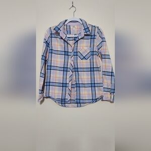 Plaid Kids Shirt in Blue and Pink